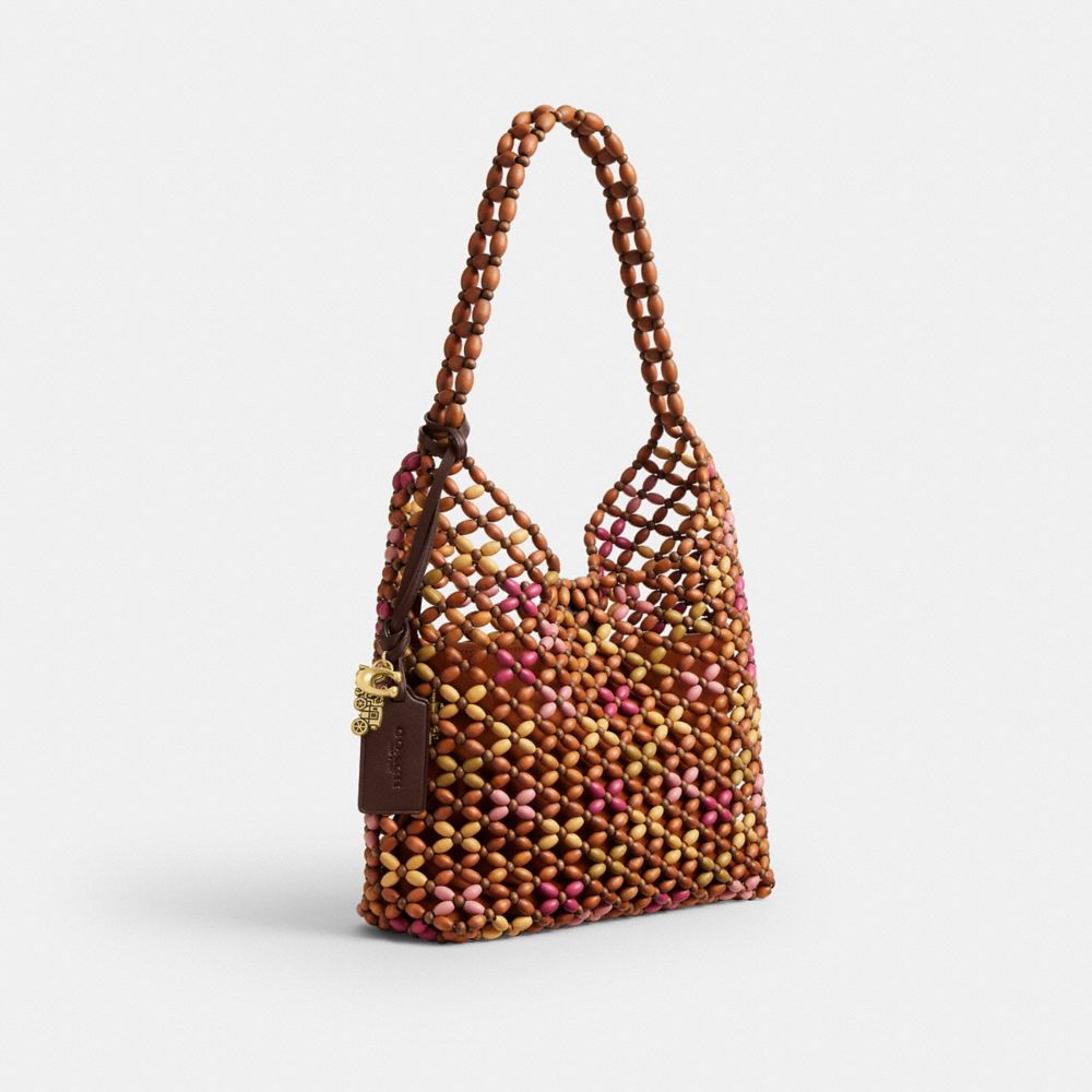 BROOKLYN SHOULDER BAG 28 WITH WOODEN BEADING
