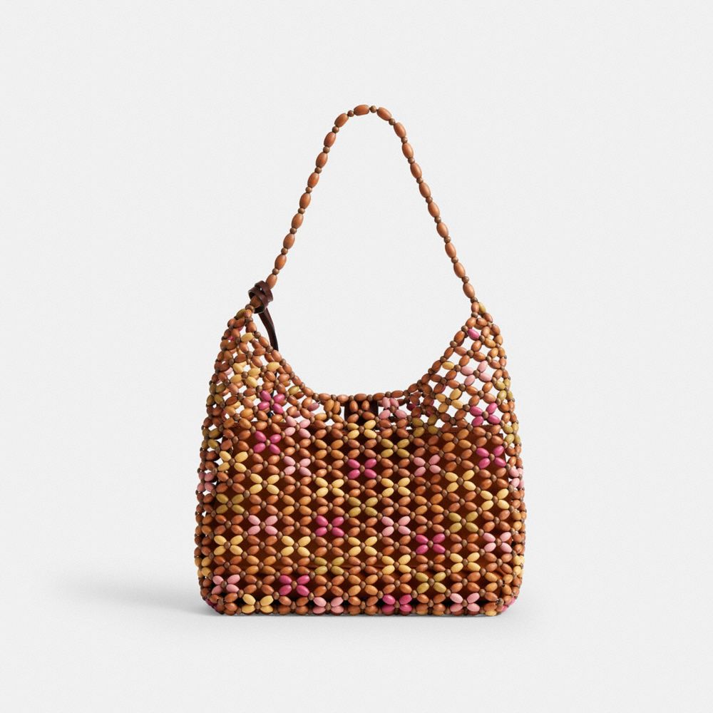 BROOKLYN SHOULDER BAG 28 WITH WOODEN BEADING