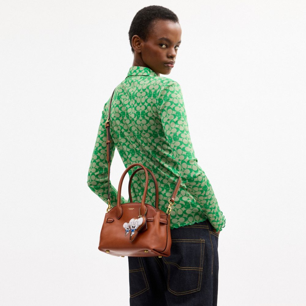 COACH | BRAIN DEAD EMPIRE KACHI MOUSE 圖案和掛飾裝飾 CARRYALL 21 手袋