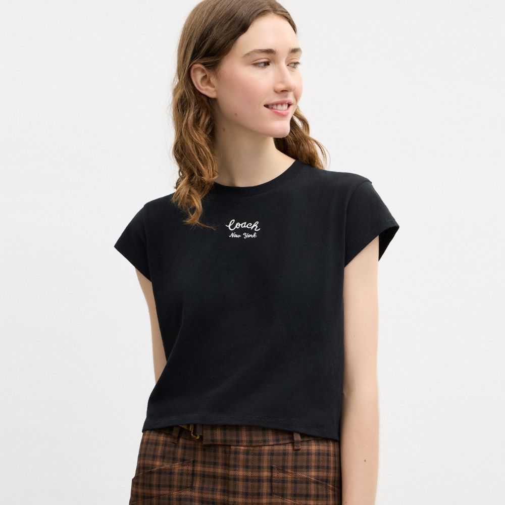 CAP SLEEVE BOX CREWNECK T-SHIRT