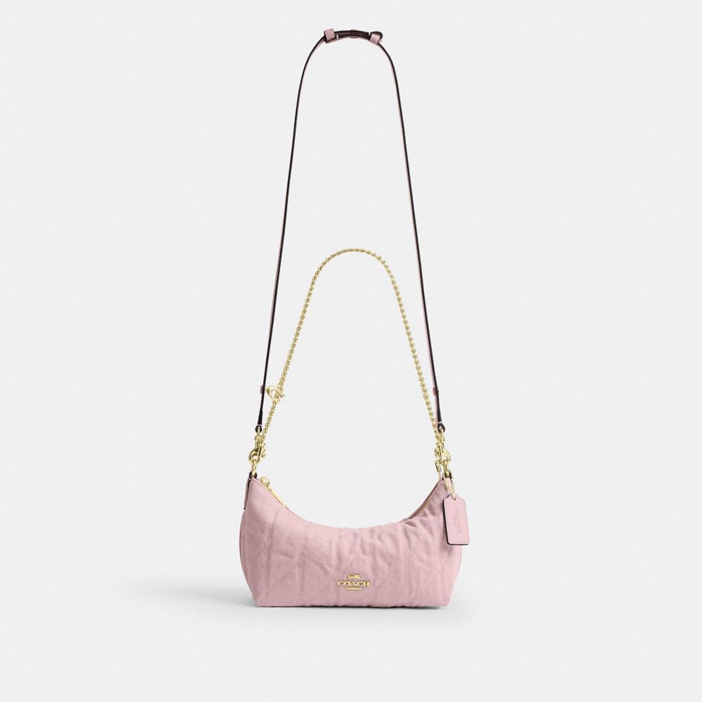 CAITLIN SHOULDER BAG IN REGENERATIVE COTTON WITH QUILTING AND CHARM
