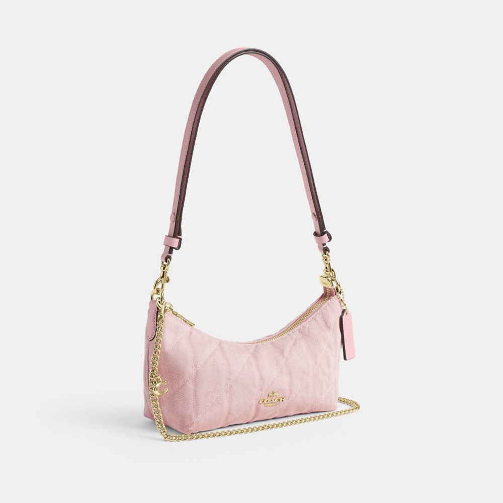 CAITLIN SHOULDER BAG IN REGENERATIVE COTTON WITH QUILTING AND CHARM