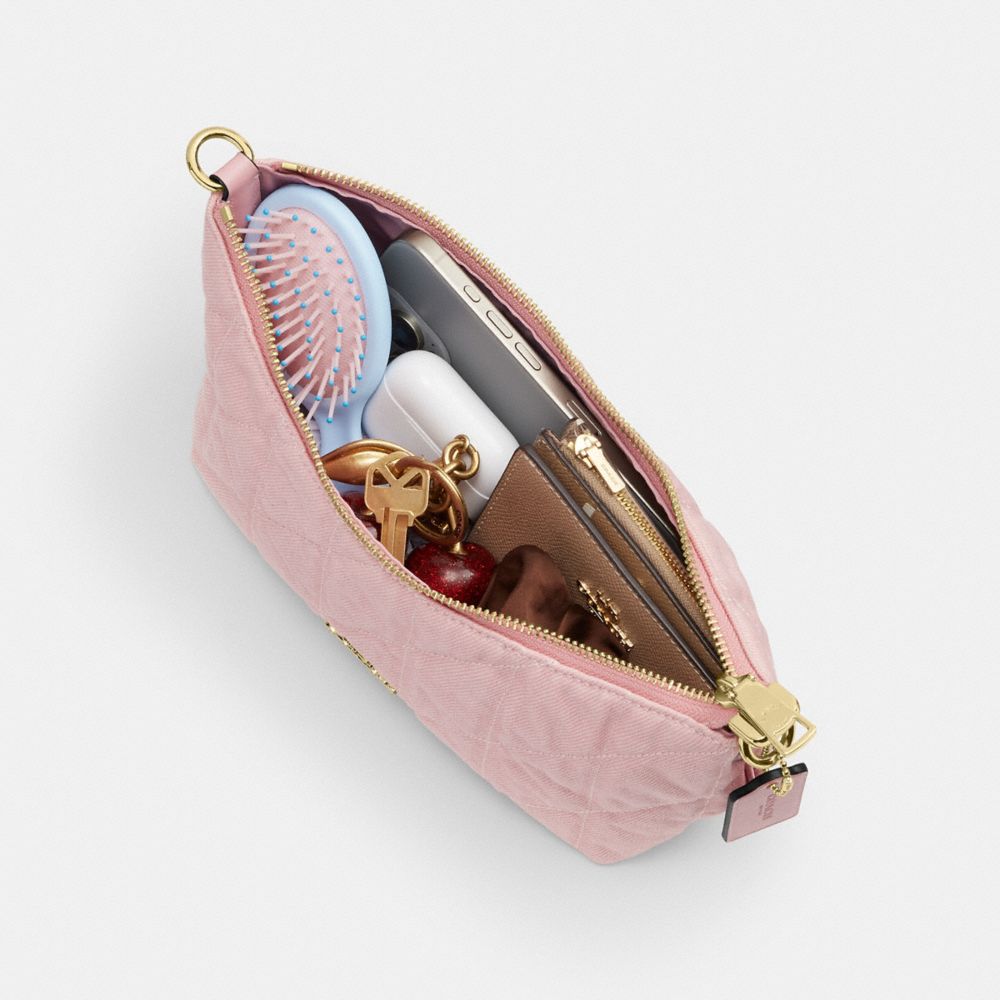 CAITLIN SHOULDER BAG IN REGENERATIVE COTTON WITH QUILTING AND CHARM