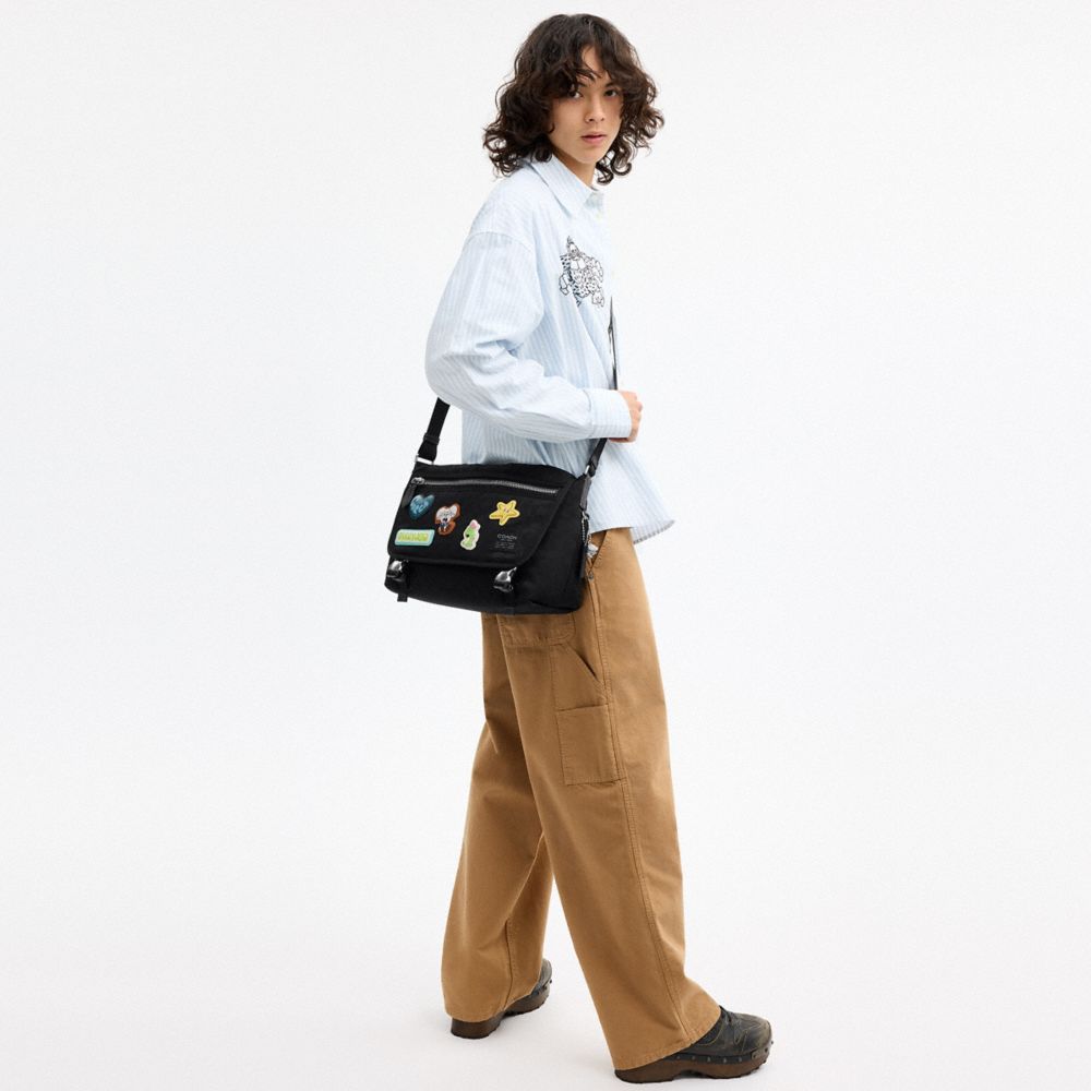 COACH | BRAIN DEAD MESSENGER IN SIGNATURE NYLON WITH PATCHES