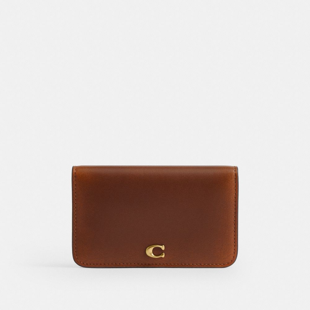 COACH®,Essential Slim Card Case In Loved Leather,,Front View