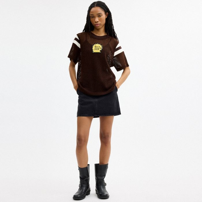 COACH | BRAIN DEAD MESH FOOTBALL T-SHIRT