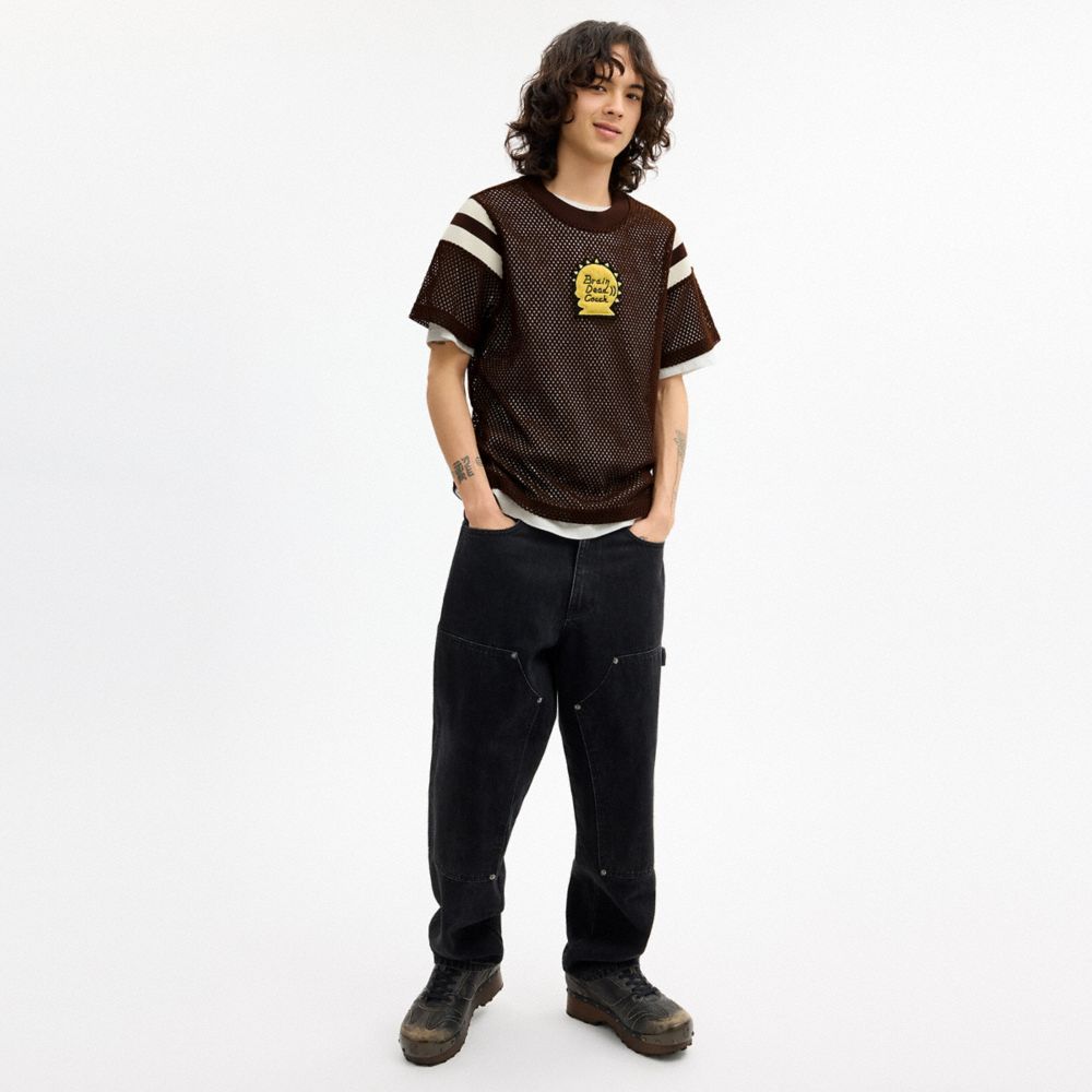 COACH | BRAIN DEAD MESH FOOTBALL T-SHIRT
