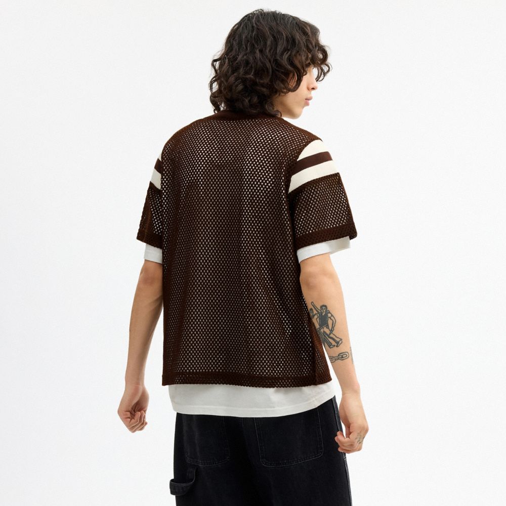 COACH | BRAIN DEAD MESH FOOTBALL T-SHIRT