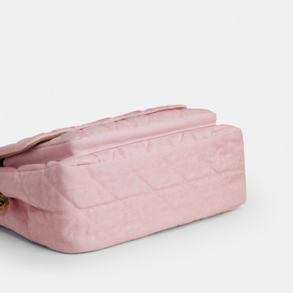 ELODIE CROSSBODY BAG IN LOVED DENIM WITH QUILTING