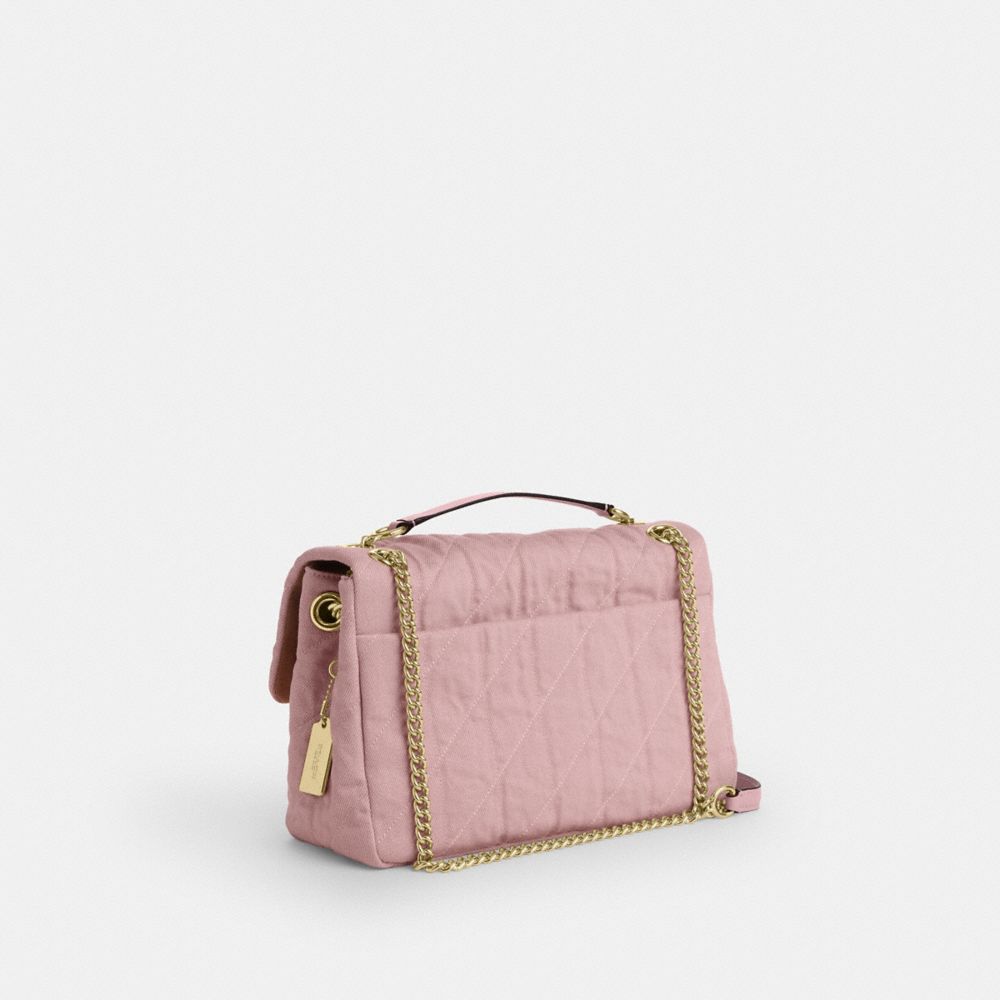 ELODIE CROSSBODY BAG IN LOVED DENIM WITH QUILTING