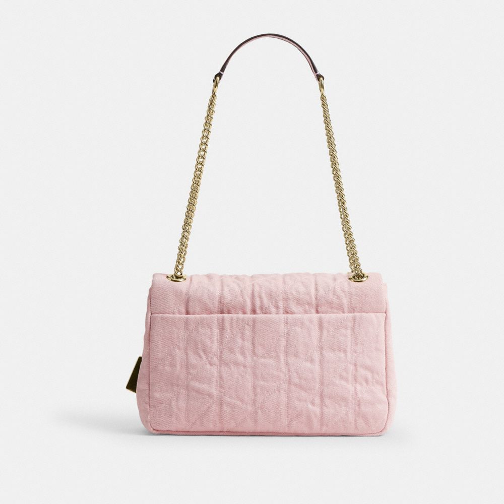 ELODIE CROSSBODY BAG IN LOVED DENIM WITH QUILTING