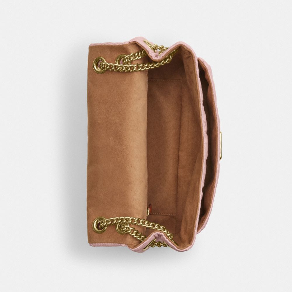 ELODIE CROSSBODY BAG IN LOVED DENIM WITH QUILTING