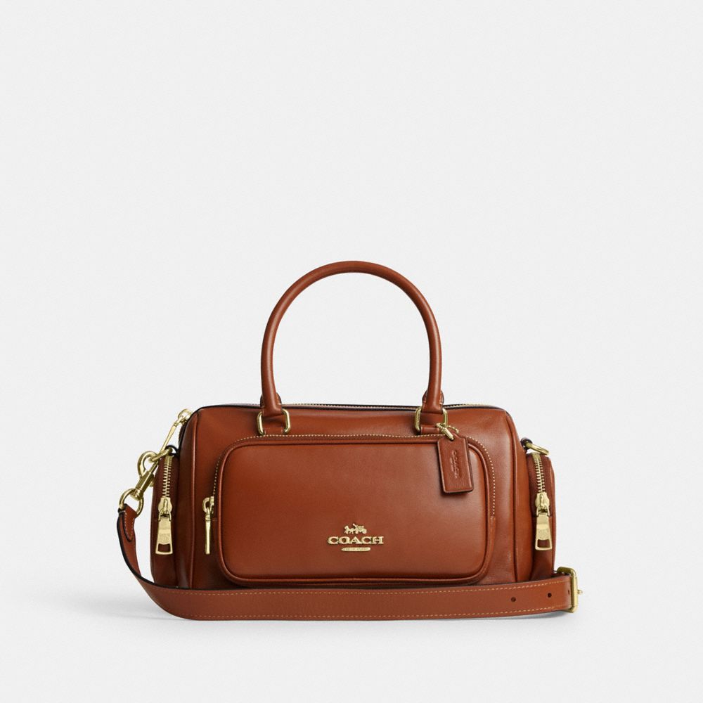 COACH®,Rowan Satchel Bag With Pockets,,Front View