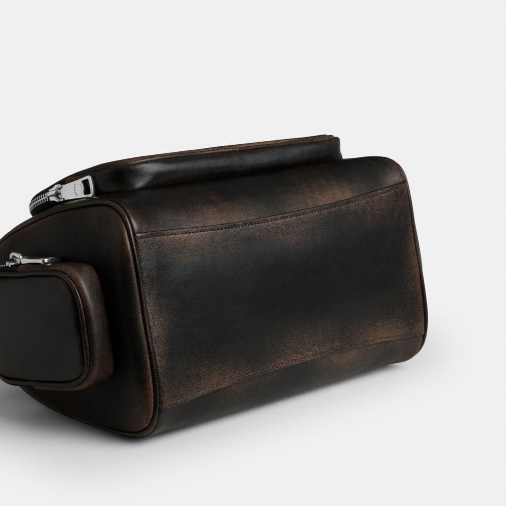ROWAN SATCHEL BAG WITH POCKETS IN LOVED LEATHER