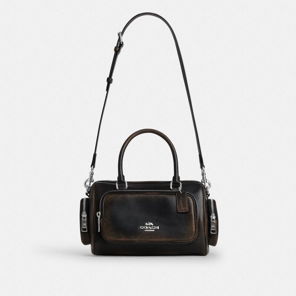 ROWAN SATCHEL BAG WITH POCKETS IN LOVED LEATHER