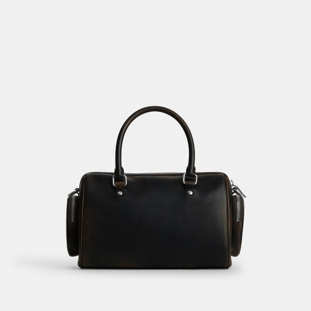 ROWAN SATCHEL BAG WITH POCKETS IN LOVED LEATHER