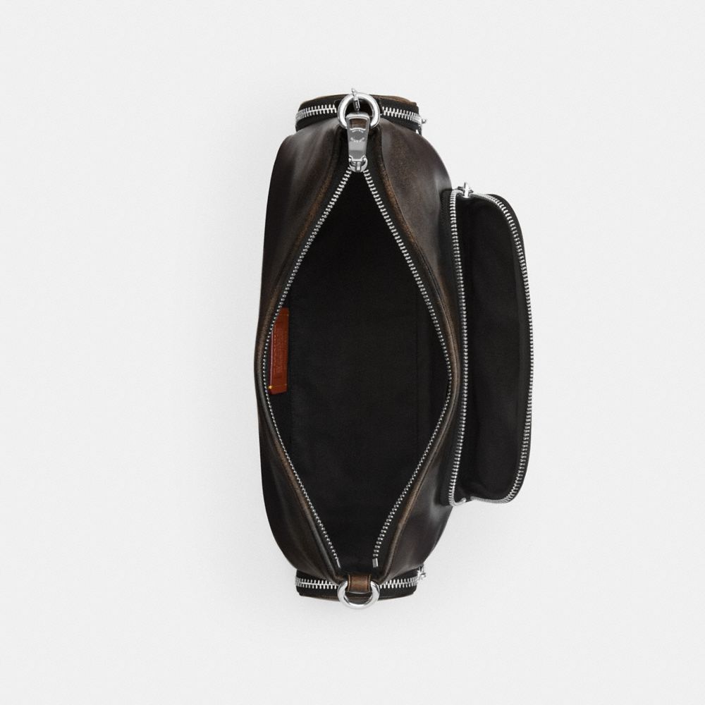 LAUREL SHOULDER BAG WITH POCKETS IN LOVED LEATHER