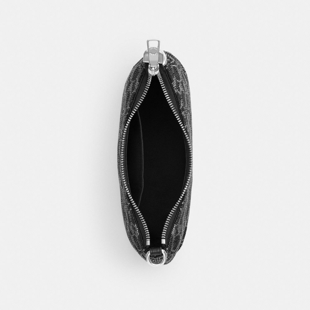 TERI SHOULDER BAG IN SIGNATURE BEADED SATIN