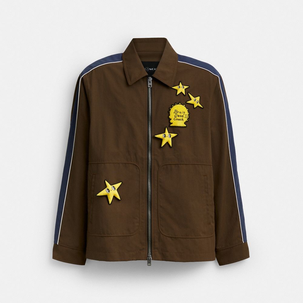 COACH&reg;,Coach | Brain Dead Nylon Racer Jacket In Recycled Polyamide,Brown