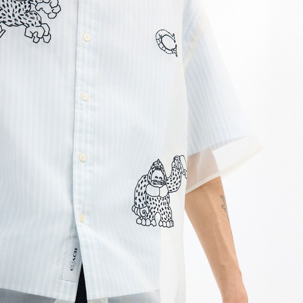 COACH | BRAIN DEAD STRIPED CAMP SHIRT