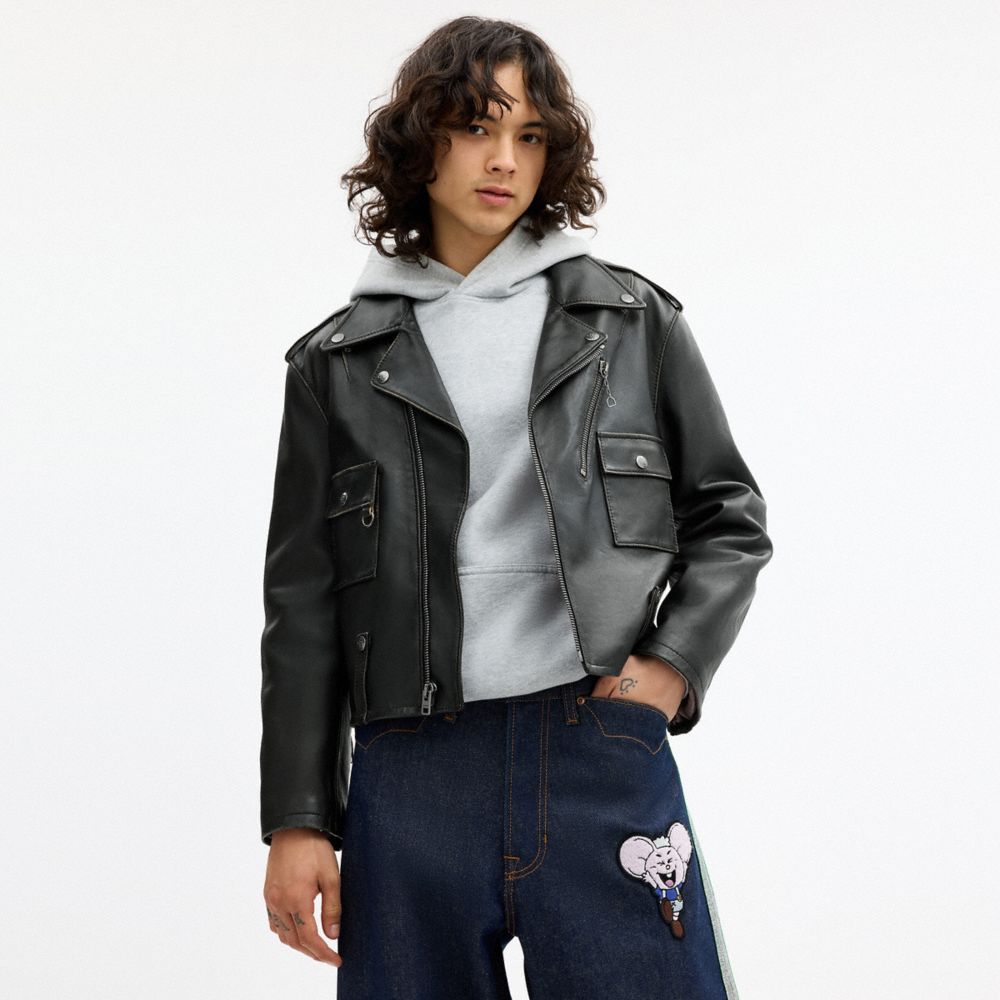 COACH | BRAIN DEAD 皮革 BIKER 外套