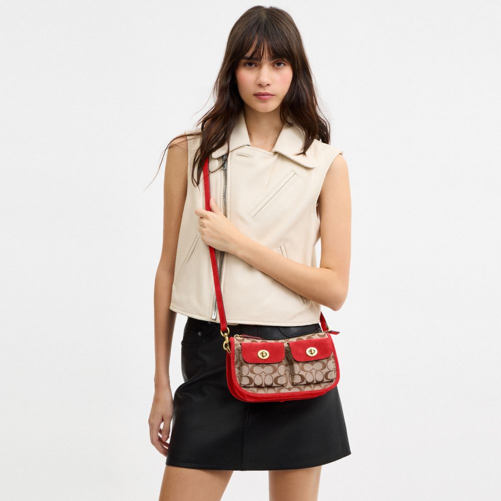 TWIN TURNLOCK WAVERLY BAG IN SIGNATURE JACQUARD
