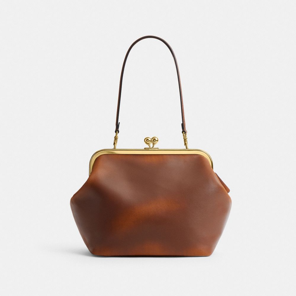 KISSLOCK FRAME BAG 27 IN LOVED LEATHER