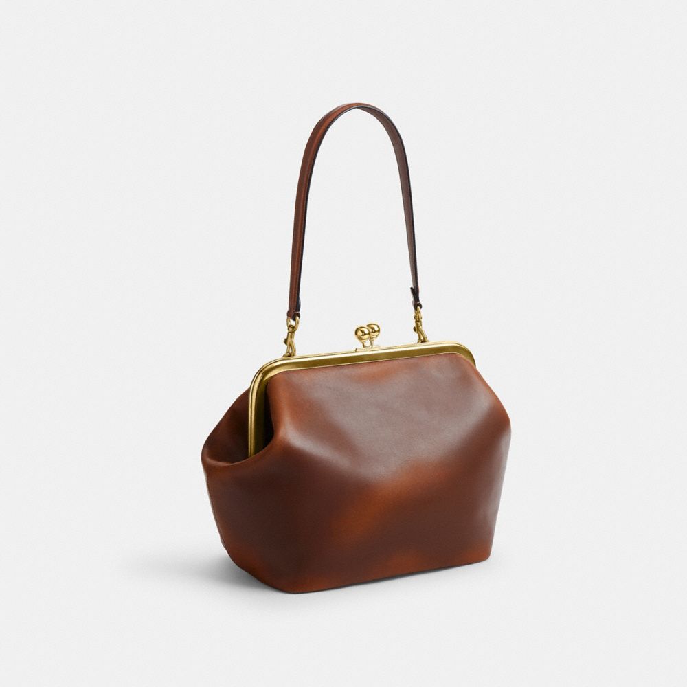 KISSLOCK FRAME BAG 27 IN LOVED LEATHER
