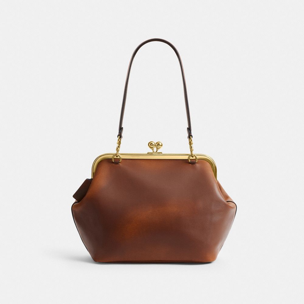 KISSLOCK FRAME BAG 27 IN LOVED LEATHER