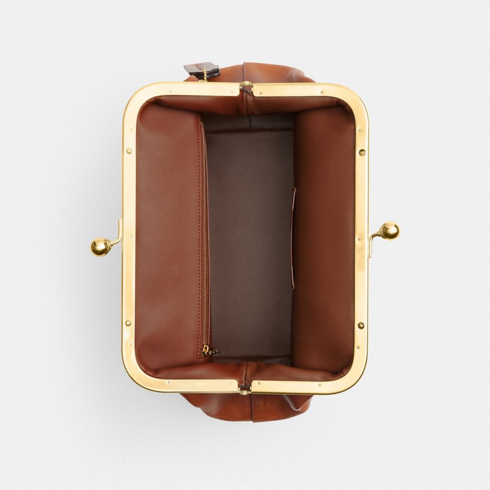 KISSLOCK FRAME BAG 27 IN LOVED LEATHER