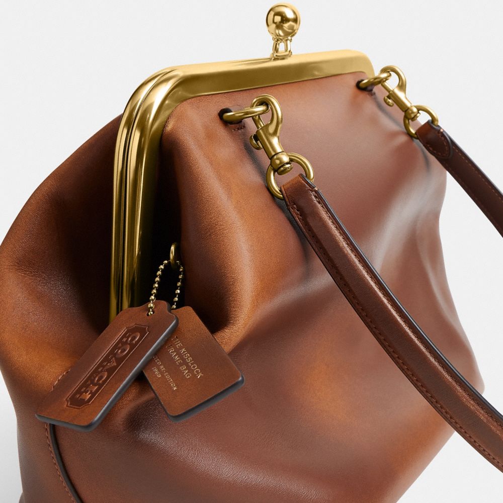 KISSLOCK FRAME BAG 27 IN LOVED LEATHER