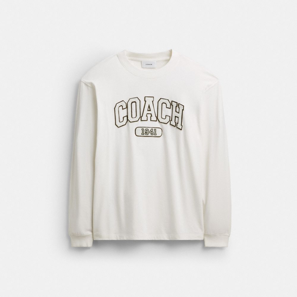 SPORTY RELAXED LONG SLEEVE T-SHIRT IN ORGANIC COTTON