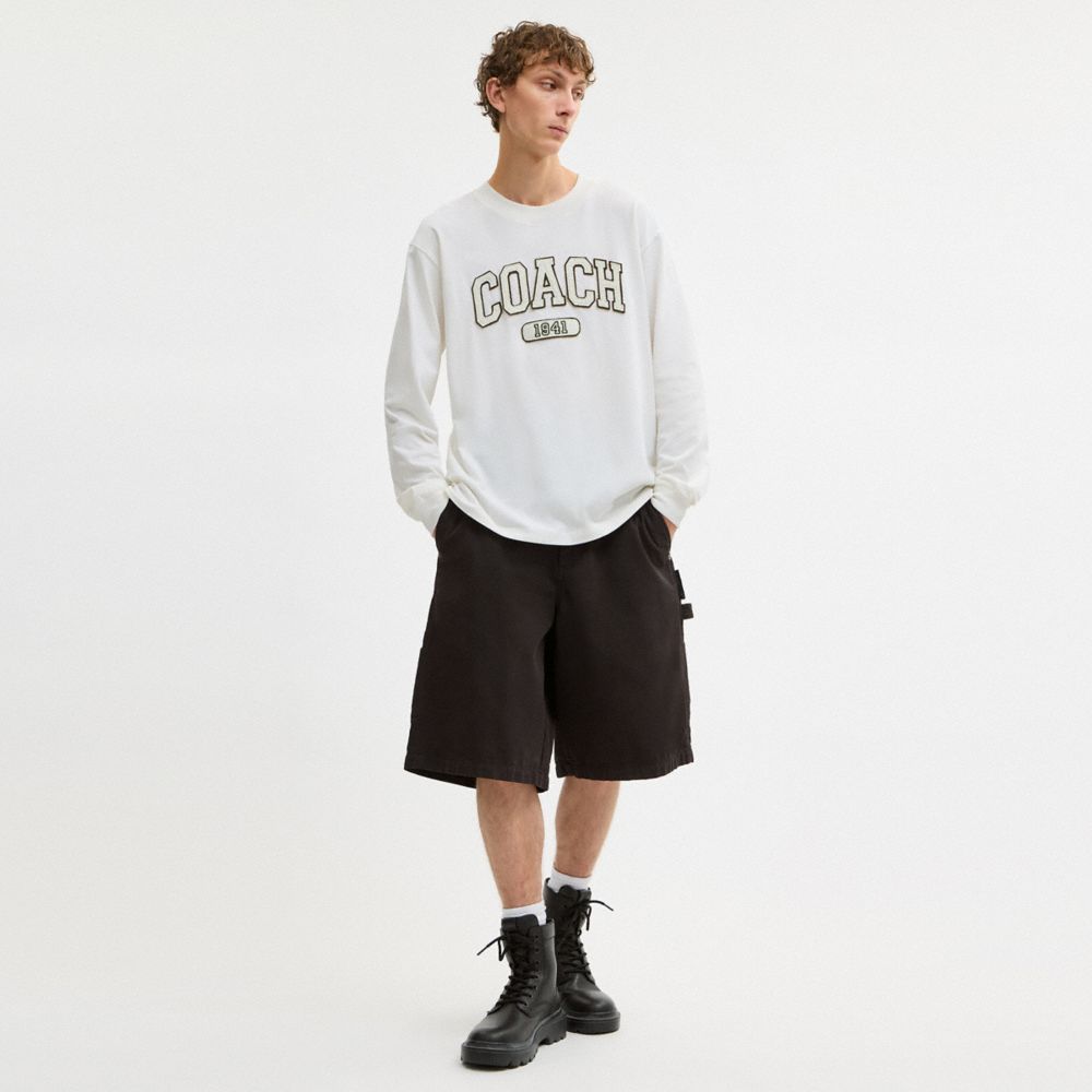 SPORTY RELAXED LONG SLEEVE T-SHIRT IN ORGANIC COTTON