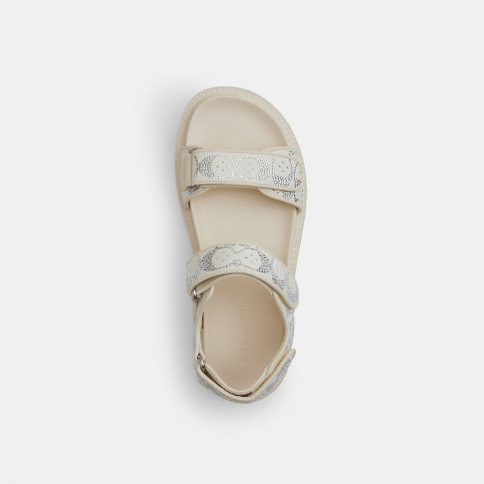 BRYNN SANDAL IN CRYSTAL SIGNATURE DENIM