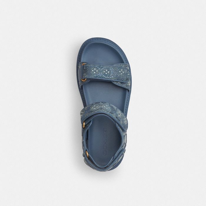 BRYNN SANDAL IN CRYSTAL SIGNATURE DENIM