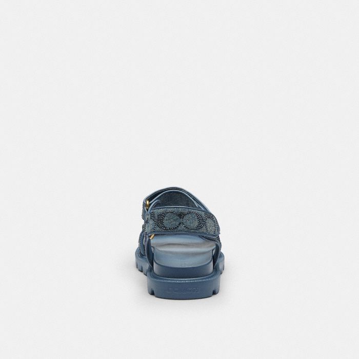 BRYNN SANDAL IN CRYSTAL SIGNATURE DENIM