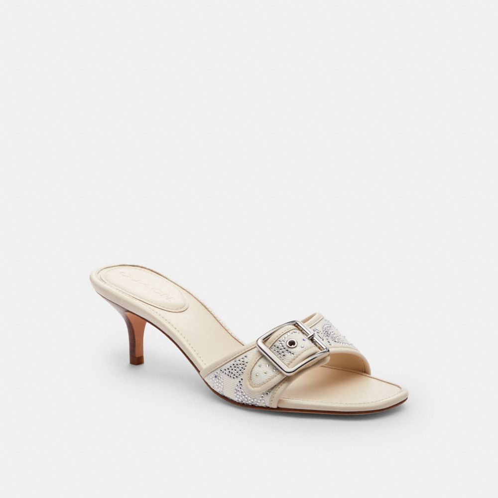MARGOT SANDAL IN CRYSTAL SIGNATURE DENIM
