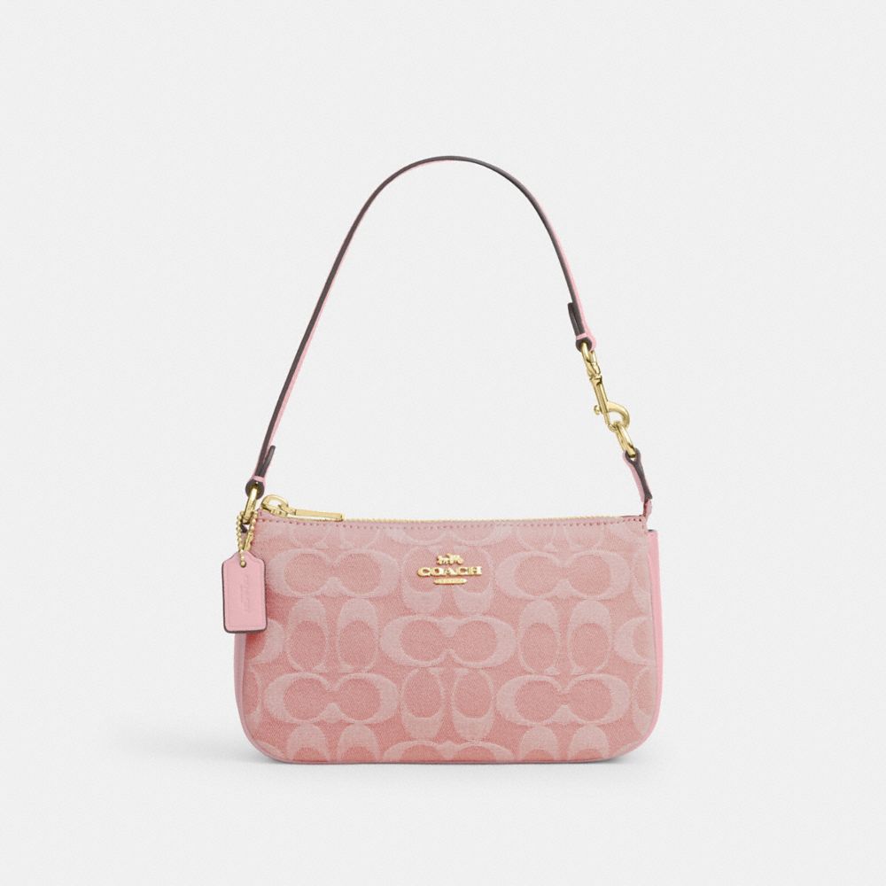 COACH&reg;,Nolita 19 In Signature Denim,Gold/Light Pink