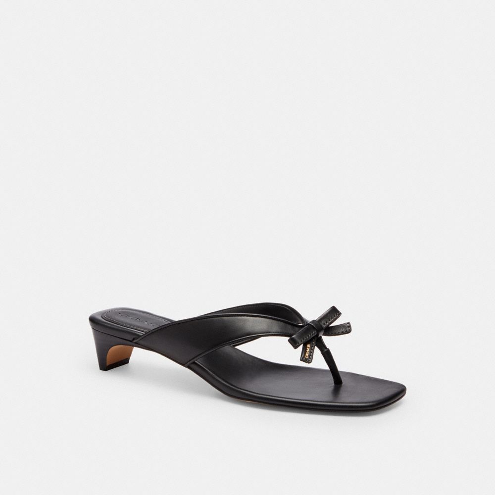 Bow Thong Kitten Heel - CEX40 - Black