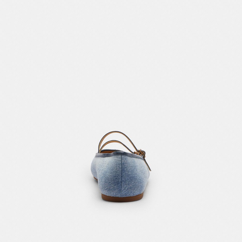 DOUBLE BUCKLE MARY JANE IN LOVED DENIM