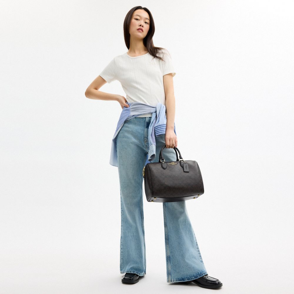 ROWAN LARGE SATCHEL BAG IN SIGNATURE CANVAS