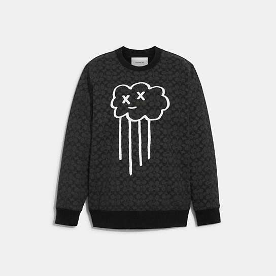 CF036 - Rain Cloud Sweatshirt In Organic Cotton Black