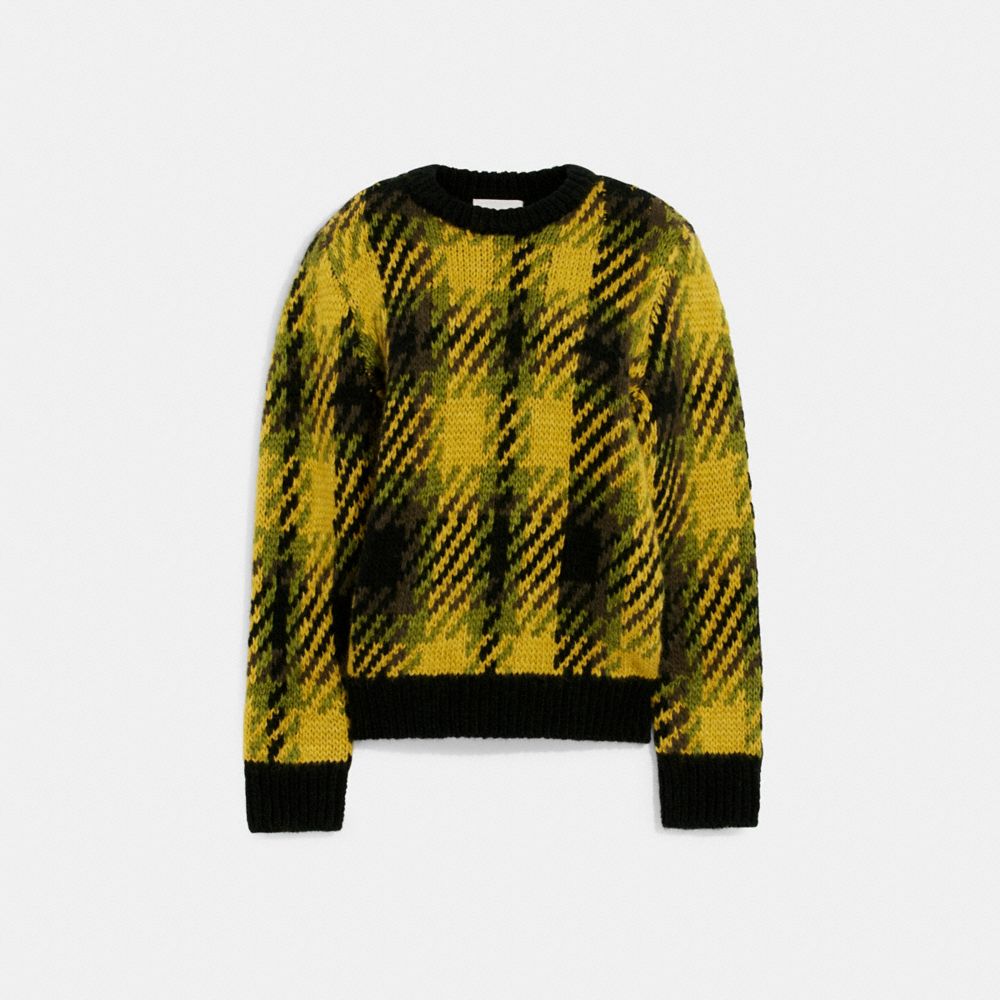 COACH CF041 Plaid Sweater GREEN