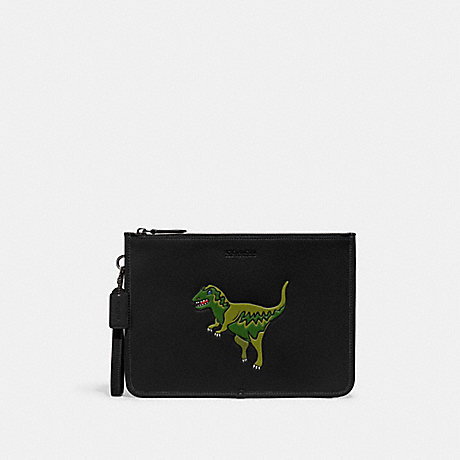 COACH CF064 Charter Pouch With Rexy Black