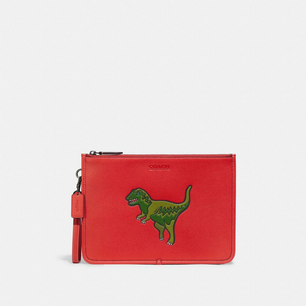 COACH CF064 Charter Pouch With Rexy SPORT RED