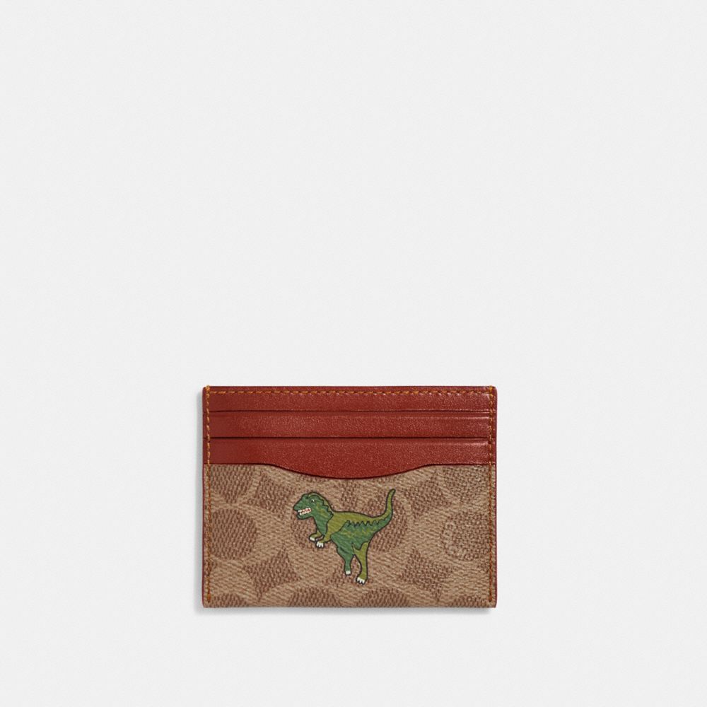 CF067 - Card Case In Signature Canvas With Rexy Print Tan/Rust