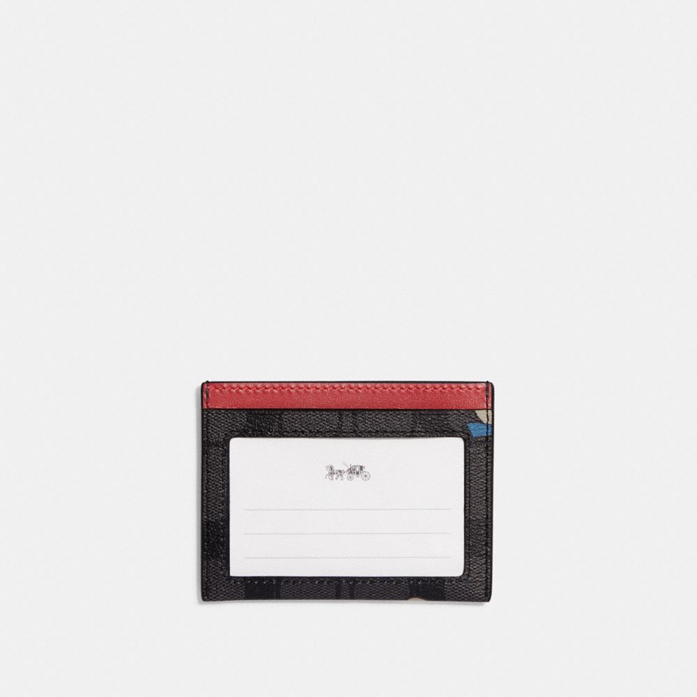 SLIM ID CARD CASE IN SIGNATURE CANVAS WITH POLAR BEAR PRINT