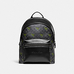Charter Backpack In Signature Canvas With Rexy Print - CF074 - Charcoal