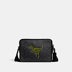 Charter Crossbody 24 In Signature Canvas With Rexy - CF076 - Charcoal