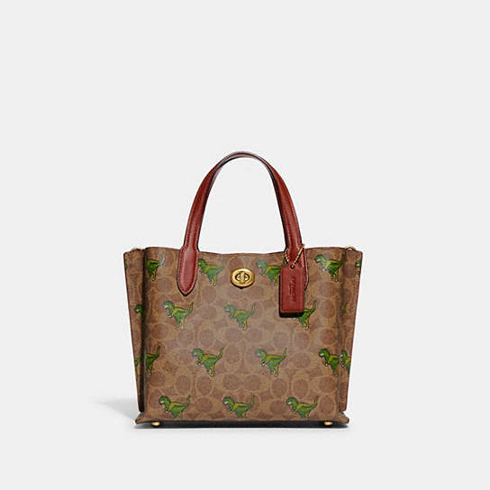 CF102 - Willow Tote 24 In Signature Canvas With Rexy Print B4/KHAKI/RUST